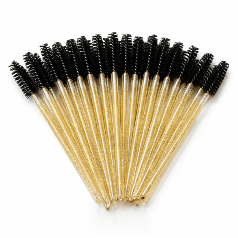 Crystal Gold Mascara Wands Brushes (50 pcs)