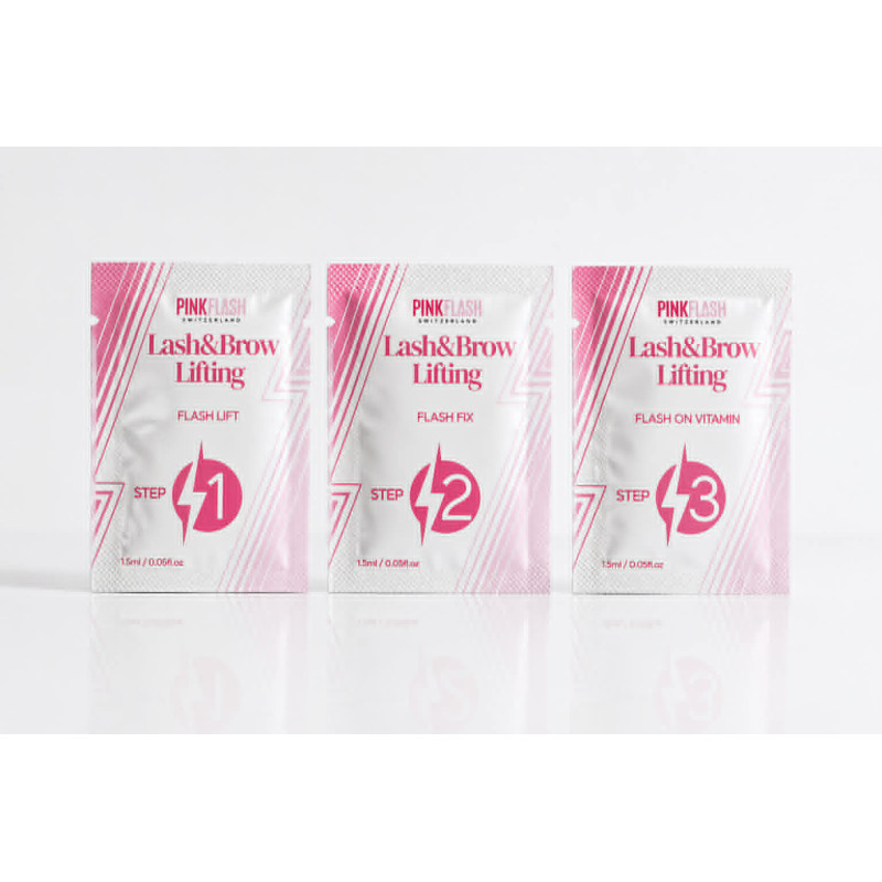 Pink Flash Lash & Brow Lifting Kit in sachets