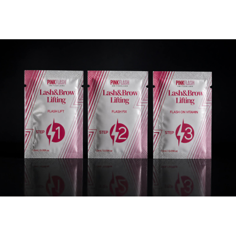 Pink Flash Lash & Brow Lifting Kit in sachets