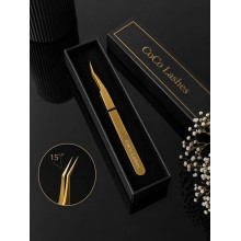 Gold Curved 15° Tweezer