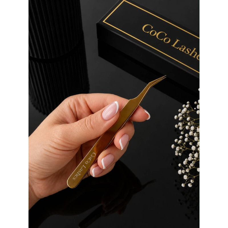 Gold Curved 15° Tweezer