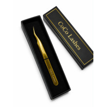 Gold Curved 15° Tweezer