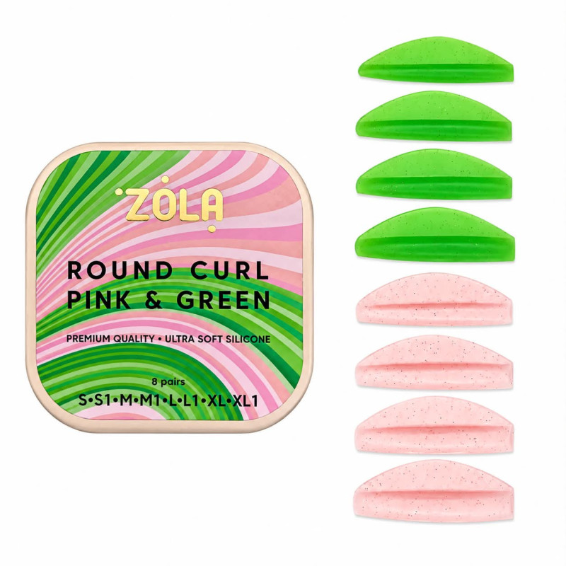 ZOLA ROUND CURL PINK & GREEN SHIELDS